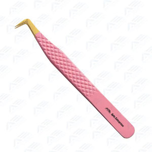 Pinces à cils en acier inoxydable abordables avec taille et logo personnalisables, vente en gros de pinces à cils sur mesure pour extensions de cils - Product Image 2