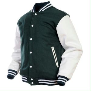 Men's Red White Varsity <b>Jacket</b> Regular Fit Contrast Pattern <b>Mandarin</b> <b>Collar</b> Horn Button Closure Fleece Windproof Casual Front - Product Image 2