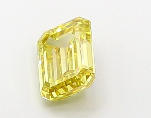 Diamant jaune intense fantaisie de qualité supérieure 0,99 ct, taille émeraude, VS1, polissage excellent, pour bagues de fiançailles de luxe sur mesure, fabrication en usine. - Product Image 3