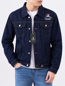 Blouson Bomber en Denim Imperméable Réversible pour Homme – Style Décontracté avec Col Rabattable, Idéal pour la Moto et l'Hiver - Product Image 1