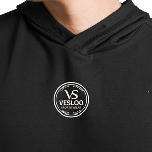 Black Perform Hooded Tank Men's Sleeveless Gym Hoodie <b>Vest</b> Cotton Workout Training Fitness Bodybuilding <b>Stringer</b> Athletic Muscle - Product Image 5
