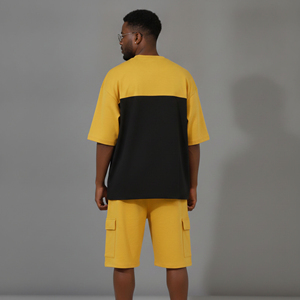 Ensemble d'été pour homme, vêtements décontractés tendance, ensemble court 2 pièces, costumes de sport, chemises, shorts, coupe régulière, imprimé uni, 100% coton - Product Image 2