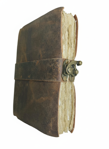 สมุดบันทึกหนังวินเทจ AAN Overseas Ventures พร้อมสายรัดหนังทำมือ สมุดบันทึกท่องเที่ยวแบบล็อคได้ ของที่ระลึกสไตล์เรียบง่าย ของขวัญ - Product Image 3