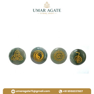 Meilleur Prix Ensemble de Pierres Précieuses de Reiki en Cristal, Pierre Naturelle Sculptée en Aventurine Verte pour la Palmistry et les Symboles Feng Shui, Technique de Guérison, Vente en Gros - Product Image 3