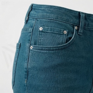 Jupe crayon en jean taille haute pour femme, mini, couleur unie, style décontracté avec poches, finition délavée - Product Image 5