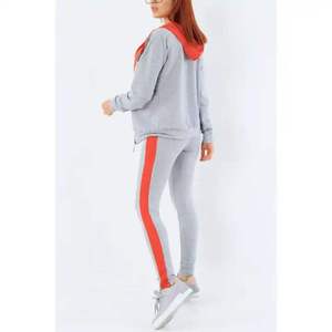 ชุดเซ็ตสเวตแพนท์วินเทจย้อมสีแบบแอซิดวอชสุดฮิต พร้อมเสื้อฮู้ดซิปปักลายสีชมพู สไตล์สตรีทแวร์สำหรับผู้หญิง - Product Image 3