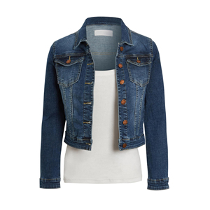 Wholesale Custom Women's <b>Cropped</b> <b>Denim</b> <b>Jacket</b> New Fancy Super <b>Cropped</b> Black Plain Jeans <b>Jacket</b> Wool Lining Short Length Ladies - Product Image 1