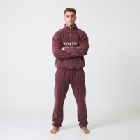 Ensemble de survêtement oversize pour homme en coton délavé à l'acide, avec sweat-shirt à col montant et demi-zip, poches kangourou et pantalon de jogging