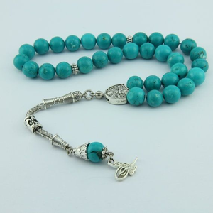 Rosario Tasbih Faturan, 100% Resina, Hecho a Mano, 45 Cuentas, Color Turquesa, Estilo Ángel, Ecológico, Decoración para el Hogar - Product Image 6