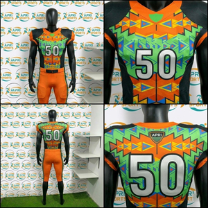 Meilleurs ensembles d'uniformes de football américain de haute qualité, logo personnalisé entièrement imprimé, sublimation complète, manches courtes, 100% polyester - Product Image 6