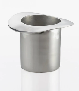 Cubo de Vino de Aluminio Fundido Personalizado con Diseño de Sombrero de Copa, Enfriador de Bebidas Plateado Pulido Creativo, Suministros de Vajilla para Eventos y Catering - Product Image 4