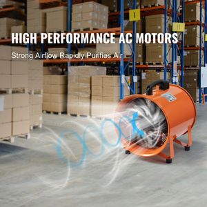 Ventilatore Cilindrico Portatile da 10 Pollici con Tubo Flessibile da 5 Metri, Soffiatore Industriale Potente da 380W 1893FM per Ventilazione Officina - Product Image 2
