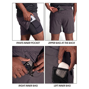 Men Active Sports Shorts with Soft Lightweight <b>Material</b> Moisture Wicking Running Training Shorts for Fitness Gym Workout Wear - Product Image 4