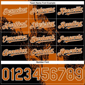 Custom Yourteams <b>Baseball</b> Jersey Sublimated Print Black Orange Short Sleeve Unisex Adult Moisture Wicking Regular Fit - Product Image 4