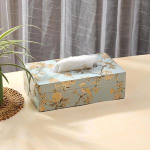 Luxury Floral Lacquer Finish Wooden Tabletop Tissue Holder Handmade Free Standing Multi-Purpose Organizer - Product Image 3