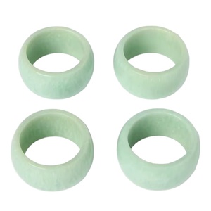 Ensemble d'anneaux de serviette en résine marbrée verte, ronds, modernes, pour la décoration de table, élégants, pour la table à manger, les mariages, les fêtes - Product Image 1
