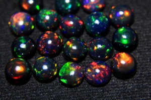 Black Opal Gemstone Natural Ethiopian Opal <b>Round</b> Cabochon Multi Fire Smooth Gemstone For Jewelry Making With Amazing Play Color - Product Image 4