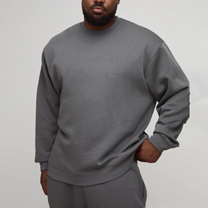 Full sleeve crew neck collar oversized Pullover Sweatshirt 100% Cotton Double-Sided <b>Fleece</b> Thick sweatshirt for men - Product Image 1