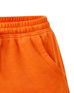 Shorts en molleton de coton orange vif personnalisés pour femmes, taille élastique, décontractés, pour l'été, vêtements de détente, fabricant sur mesure, qualité supérieure - Product Image 6