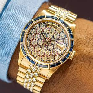 Montre de luxe entièrement sertie de diamants mosaïques de haute qualité pour hommes, édition limitée, mécanique automatique, date, mode hip-hop, acier inoxydable - Product Image 1