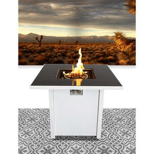 30-Inch White Steel Propane/Natural Gas <b>Firepit</b> <b>Table</b> - Product Image 1