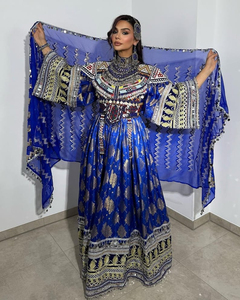 Robes de mariée afghanes modernes avec appliques en dentelle brodées à la main, manches longues, combinaison de couleurs, dupatta coloré, robe afghane Kuchi - Product Image 3