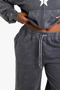 <b>Women</b> Winter Lace Loose Fit Joggers Wide Leg Sweatpants Mid Waist Elastic Waist Casual <b>Lounge</b> Pants - Product Image 6