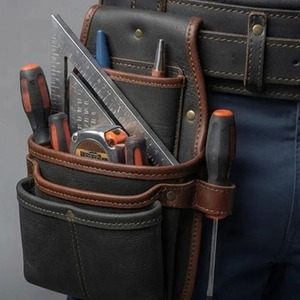 Sacs de rangement pour outils d'électricien en cuir de vachette de qualité supérieure, supports sécurisés, boucle en alliage durable, ceinture réglable, imperméable et respirant - Product Image 4