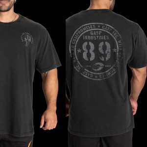 Camiseta gráfica negra de manga corta para hombre, camiseta estampada con cuello redondo, ropa informal de calle - Product Image 3