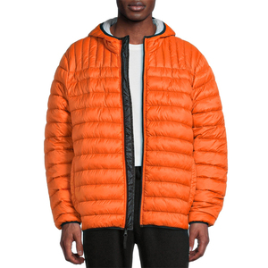 Veste matelassée légère pour homme, veste d'hiver avec capuche de couleur unie, manteau matelassé épais et chaud, coupe-vent - Product Image 1