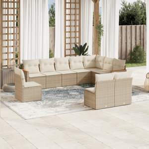 Conjunto de Sofás de Jardín en Color Beige Crema - Product Image 1