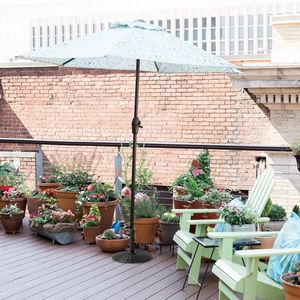 17.72 X 17.72 X 12.99 in Plastic Injection Base Imitation Rattan Pattern Patio Umbrellas & Bases - Product Image 3