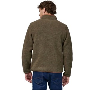 Men's Olive Green Fleece <b>Jacket</b> Stand Collar Full Zip Windproof Casual Outdoor Wear Regular Fit Solid Color Polyester Material - Product Image 2