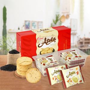 Halal atela 150g แครกเกอร์งากรอบผลิตภัณฑ์ FMCG ไขมันต่ำบิสกิตจากเวียดนามบรรจุภัณฑ์รสหวานแปลกใหม่ - Product Image 1