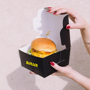 Cajas De Papel Cuadradas Personalizadas Para <span class=keywords><strong>Hamburguesas</strong></span>, Papas Fritas, Nuggets De Pollo Personalizadas Caja De Packaging Hamburguesa - Product Image 3