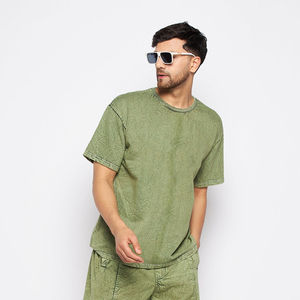 T-shirt oversize homme style hip-hop streetwear délavé à l'acide avec logo personnalisé, motif uni vintage, prix abordable, personnalisable - Product Image 5