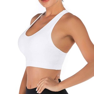 2026 Women's Seamless High Support Racerback Sports <b>Bra</b> with Front Logo Position Customizable Sizes & Adjustable Straps for Yoga - Product Image 3