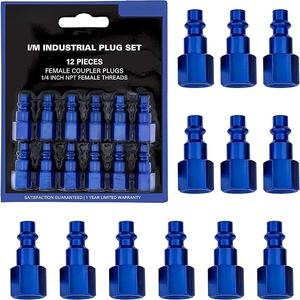 12-teiliges 1/4-Zoll-NPT-Innengewinde-Industrie-Luftstecker-Set, Schnellanschluss-Armaturen für Kompressor, Spritzpistole, Schleifer, Druckluftwerkzeuge - Product Image 1