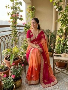 ชุดปาร์ตี้ Gota Saree ผีเสื้อส่าหรีแบบดั้งเดิมส่าหรี - Product Image 3