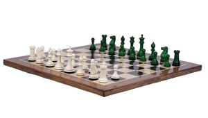 Wholesale Organic Material Animal Theme <b>Square</b> Bone Inlay Luxury Handmade Carved Chess <b>Set</b> with Chess Board and Pieces - Product Image 5