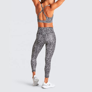 Customized Logo Personalized Sublimation Print Womens Yoga Set High-Waist Breathable & Sexy Bra Leggings - Product Image 6