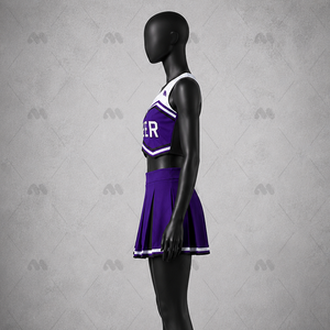 Uniforme de cheerleading personnalisé à manches courtes pour femmes et jeunes filles, vêtements d'entraînement, uniforme par sublimation pour filles et femmes, polyester - Product Image 4