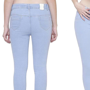 Pantalon en jean décontracté pour femme, coupe slim, taille mi-haute, respirant, en coton, avec logo personnalisé, jambe large, style streetwear, haute qualité - Product Image 6