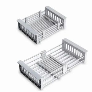 Escurridor de Acero Inoxidable Ajustable y Retráctil, Portátil y Ahorrador de Espacio, para Frutas y Verduras - Product Image 1