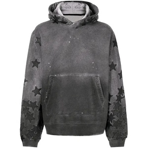 Sudaderas con Lavado Ácido de Alta Calidad y Estilo para Hombre, Nuevo Diseño con Parches de Estrellas, Sudadera con Lavado Ácido para Hombre, Sudaderas de Moda Urbana al por Mayor para Hombre - Product Image 1