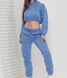 Conjunto Deportivo Personalizado con Logotipo, Sudadera con Capucha y Pantalones de Chándal de Algodón de Alta Calidad para Gimnasio, para Mujer - Product Image 6