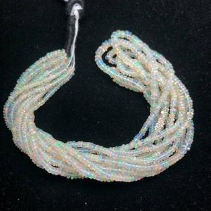 3mm 5mm Natural Ethiopian Welo Opal Stone Faceted Rondelle Loose Beads Strands AAA Quality Bulk Wholesale <b>for</b> Jewelry Making - Product Image 2