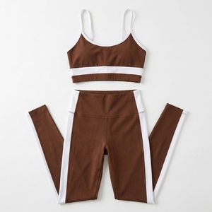 Conjunto Deportivo Personalizado con Logotipo, Sujetador Deportivo, Leggings de Cintura Cruzada de Manga Larga para Mujer, Conjunto de 2 Piezas, Talla Grande - Product Image 2