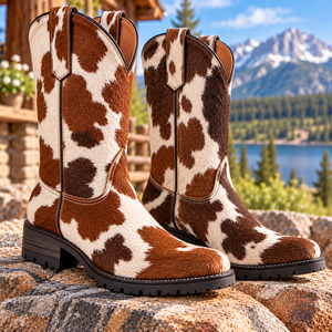 Bottes Western en cuir de vachette faites à la main |   Leather Spot LS-12000165768788 |   Tendance de la mode - Product Image 2