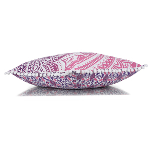 Square Cushion <b>Cover</b> Pink Flower Mandala Ombre 100% Cotton <b>for</b> Home Decor Bed <b>Sofa</b> Cushion <b>Cover</b> By Indian Consigners - Product Image 5